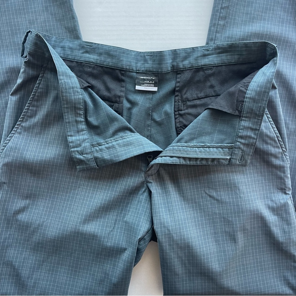Nike Golf Dri-fit pants 34/34 M Plaid Dark Grey - Picture 5 of 15
